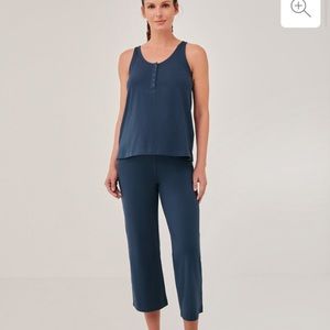 Pact Organic Maternity Sleep Set in French Navy, size Small